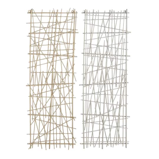 CosmoLiving by Cosmopolitan Gold & Silver Metal Modern Abstract Wall Decor Set